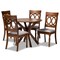 Baxton Studio Jessie Grey Upholstered and Walnut Wood 5-Piece Dining Set 171-9877-10891 - alternate 1